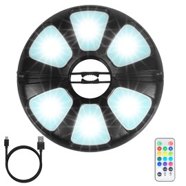 TINTINDOC Color Umbrella Light with Remote, Outdoor/Patio Umbrella Light, Rechargeable/AA Battery, Umbrella Pole Light, 300Lumen, Stepless Dimming, for Patio Table