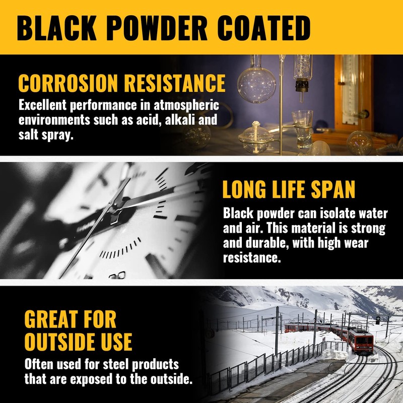 VIVIDA 1-3/8" Black Chain Link Gate Hinge & Latch Kit,