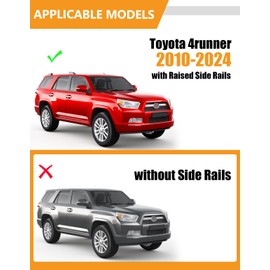 KINGGERI 220lbs Lockable Roof Rack Cross Bars Compatible with Toyota 4runner 2010-2024 with Raised Side Rails, Heavy Duty Aluminum Roof Rails Crossbars Luggage Accessories