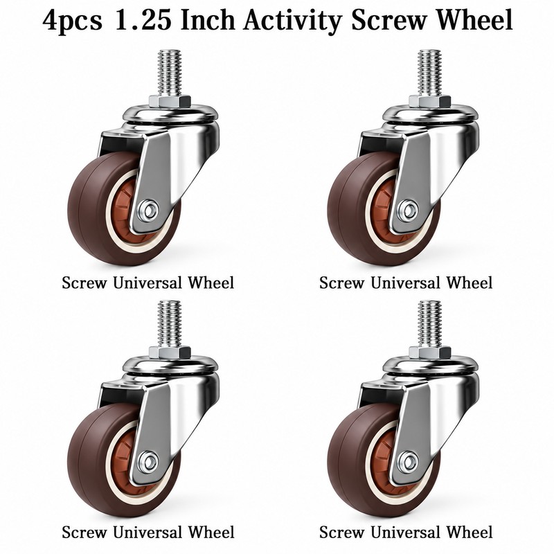 4 Pcs 1.25-Inch Stem Caster Wheels – TPR Swivel Wheels