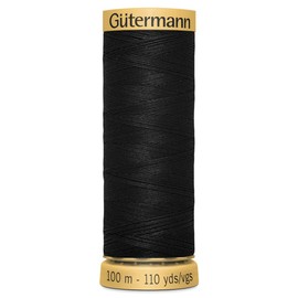 Gutermann 744484 Natural Cotton 100mtr,Black