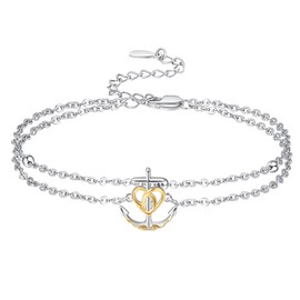 Palpitate Anchor Anklets for Women Sailor Anchor Nautical Ankle Bracelet 925 Sterling Silver Anchor Jewelry Gifts for Women
