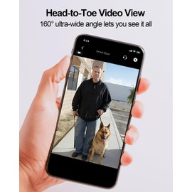 Doorbell Camera Wireless 2K Head to Toe View, No Monthly Fee, Video Doorbell with Chime, 32GB SD/Cloud Storage,Night Vision, Motion Detection,2 Way Audio, IP66 Weatherproof, Real Time Alert