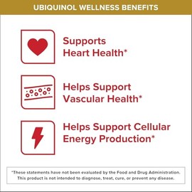 Qunol 200mg Ubiquinol, Powerful Antioxidant for Heart and Vascular Health, Essential for energy production, Natural Supplement Active Form of CoQ10, 6