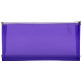 JAM PAPER Plastic Envelopes with Zip Closure - #10 Booklet Wallet - 5 x 10 - Purple - 12/Pack