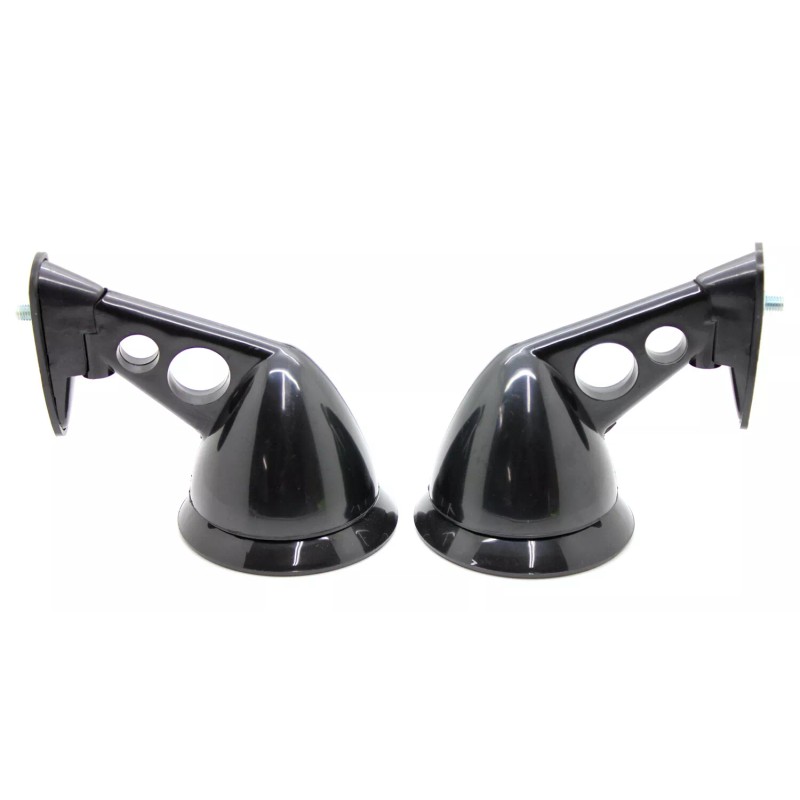 PTRP New Black Front Fender Mount Side View Mirror Set