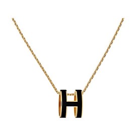 Yuangu Classic Letter Design 18K Gold Plated Girl Necklace Colorful Color Optional Women's Gift, 18K Gold Plated