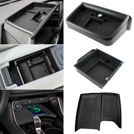 Qlhshop 3Pcs Center Console Organizer for 2025 2024 Toyota Grand Highlander Wireless Charging Mat Silicone Protective Pad - Screen Dashboard Tray Organizer & Armrest Storage Box Interior Accessories