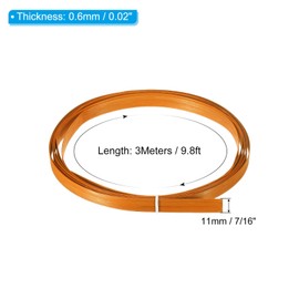 PATIKIL Bamboo Strips for Weaving 7/16" x 10 Ft, 5 Pack Thin Flat Wicker Rattan Cane Reed for Making Basket Webbing DIY Crafts, Orange