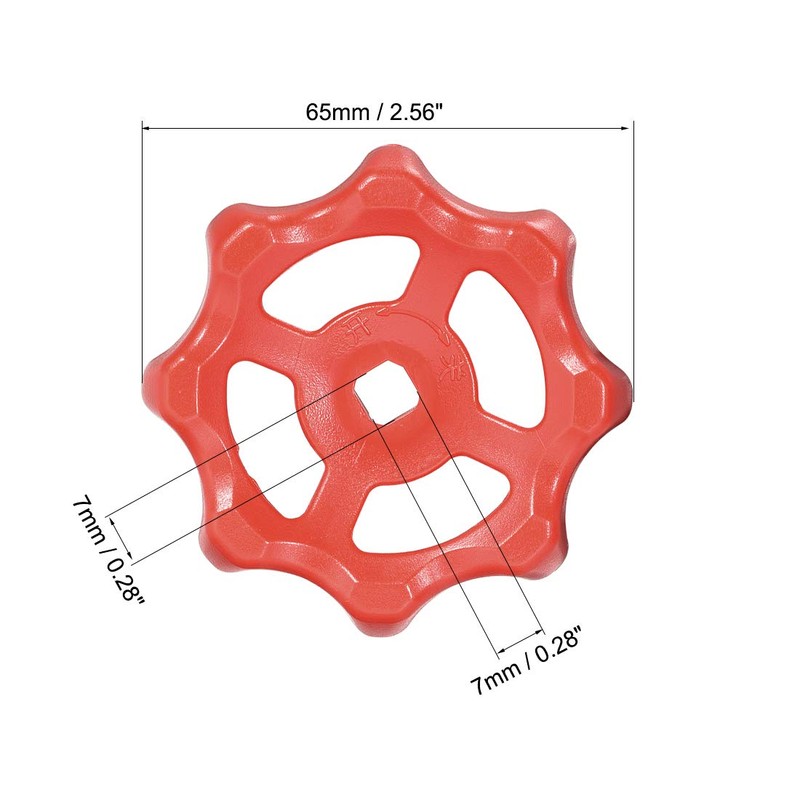 sourcing map Plastic Outside Faucet Round Wheel Handle, Square Broach