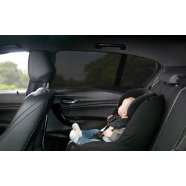 Venture High Density Car Window Shades | Provides Maximum UVA UVB Protection | Covers Side Rear Window | 2 x Premium Quality Stretch Material Car Sun Shade