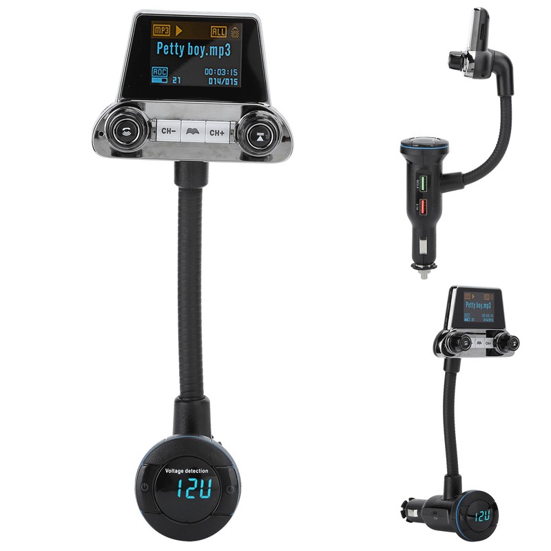 BT14 Bluetooth 5.0 FM Transmitter QC3.0 USB Charger OneKey Handsfree