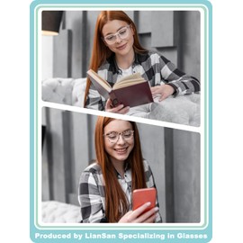 LianSan 2 Packs Invisible Progressive Multifocus Reading Glasses for Women - No-Line Multifocal Computer Readers 49/22/143(Multicolor P,2.50x)