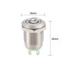 sourcing map Momentary Metal Push Button Switch Flat Head 12mm