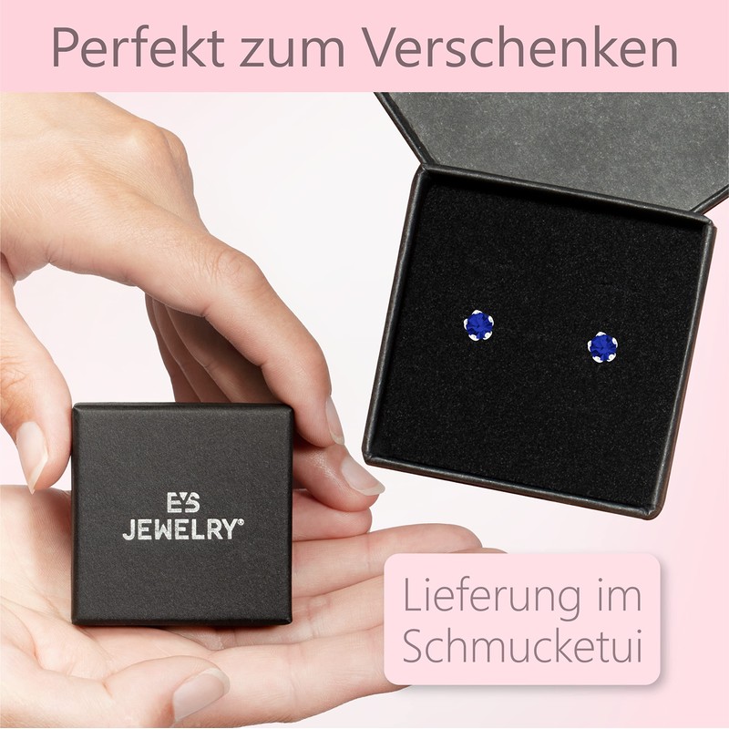 EYS JEWELRY Round Cubic Zirconia Women's Earrings 925 Silver Crystal