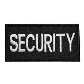 Erich Fritzsch KG Badge Security Security Patch Chest Embroidered Size 10 x 5.2 cm White Writing on Black Fabric