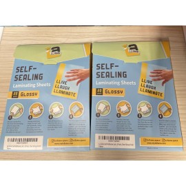 LA LLAMA Lot of 2 LA LLAMA 20 Glossy Self-Sealing Laminating Sheets 5.3" X 7.3"