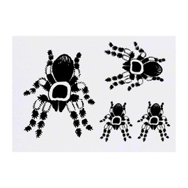 4 x 'Tarantula' Temporary Tattoos - Water Resistant, Skin-Safe, Non-Toxic Transfers, Mixed Sizes (TO00008968)