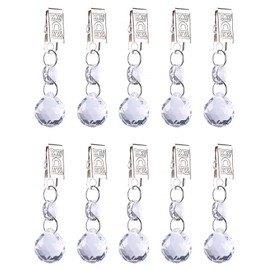 LONGSHENG - SINCE 2001 - 10pcs Tablecloth Weights Crystal Drop Tablecloth Pendant Table Cover Weights Hangers with Metal Clips