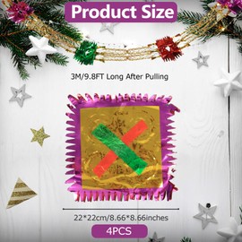 4Pcs Christmas Ceiling Decorations, Foil Christmas Decorations Garlands Christmas Ornaments, Ceiling Hanging Christmas Decorations Indoor Outdoor Birthday Wedding Christmas Party Decorations Supplies