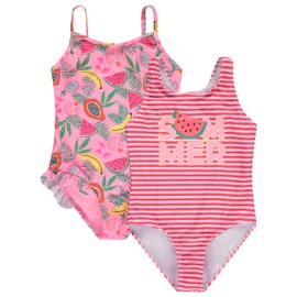 BMAGICAL Kids Girls 2 Pack Bathing Suit, Childrens Printed Beach Swimwear