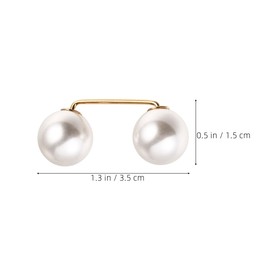 Holibanna 10 Pcs Pearl Brooch Pins Anti-Exposure Neckline Safety Hem Clips for Pants Jeans Button Waist Adjuster Pins Sweater Clips for Women Wedding Dress Cloth Decoration