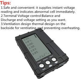 HobbyFly Digital Lipo Battery Capacity Checker Balancer Discharger for Storage and Voltage Meter Tester Servo Tester for 2-6S LiPo/Life Battery