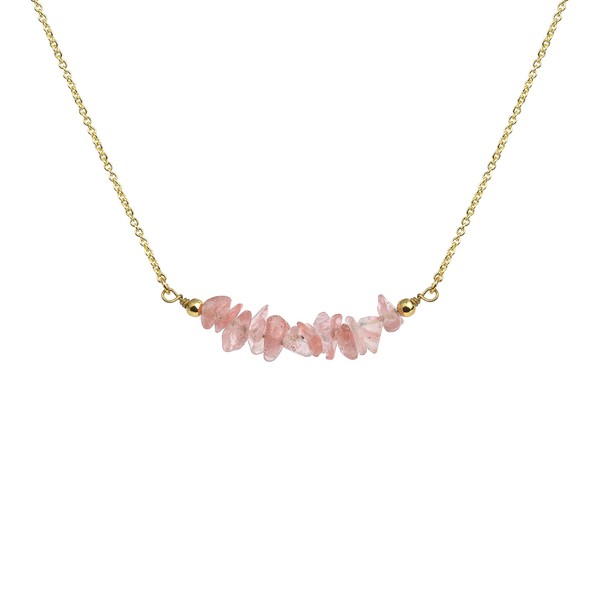 Lauren-Spencer Gemstone Bar Necklaces for Women Gold Silver Plated Crystal