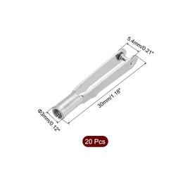 sourcing map 20Pcs Metal Clevis Quick Link M3 Thread Steel Clevis Self Locking Clip Fixing Wing for RC Airplane Car Helicopter Model Replacements, 3mm x 30mm