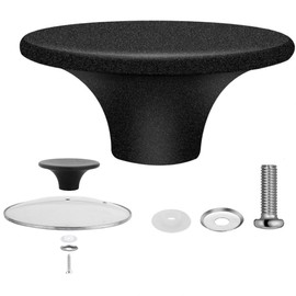 1 Set Universal Cooker Knobs – Stainless Steel Saucepan Lid Knobs with Screws – Non-Slip Pan Lid Handle – Ideal Replacement for Pot Lids & Slow Cookers (Black)