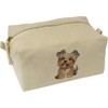 'Happy Yorkshire Terrier' Canvas Wash Bag/Makeup Case (CS00043842)