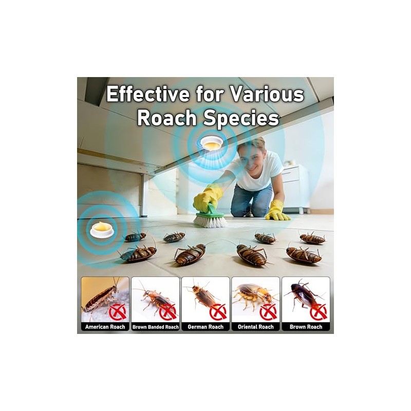 64 Pack Cockroach Gel, Upgraded Indoor Roach Gel Fast-Acting &