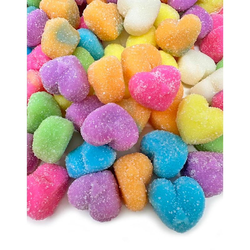 SweetGourmet Heart-Shaped Assorted Fruit Gummy Candy Dusted with Sugar, 1