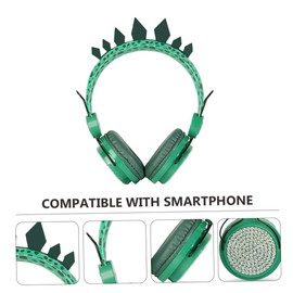 Mikinona Rhinestone Dinosaur Over Ear Headphones with Mic Soft Comfortable Earmuffs Volume Limit for Hearing Protection for Boys and Great for School and Home Use
