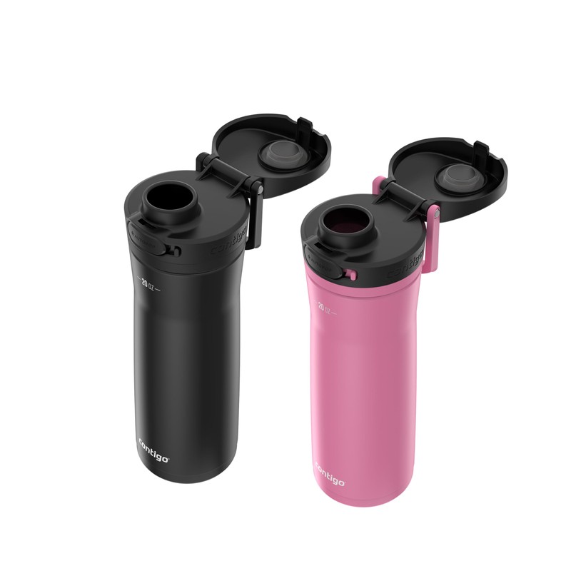 Contigo Jackson Water Bottle, 20 oz, 2-Pack, Pansy; Licorice