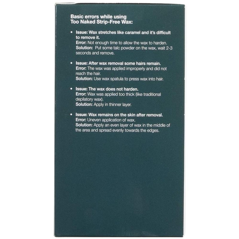 TOO NAKED HAIR REMOVAL Azulene Strip-Free Wax, Medium Transparency, Salon