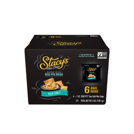Stacy’s Pita Chips, Sea Salt, No Artificial Colors or Flavors, 1 Oz (Pack of 6)
