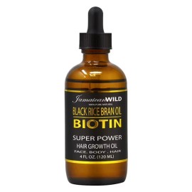 Jamaican Wild Black Rice Bran Biotin Oil 4oz w/Free Nail File