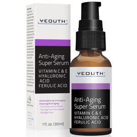 YEOUTH Serum Facial Antienvejecimiento de cido Hialurnico - Vitamina C - Serum Acido Hialuronico - Acido Ferlico - Vitamina E PARA MUJERES Y HOMBRES