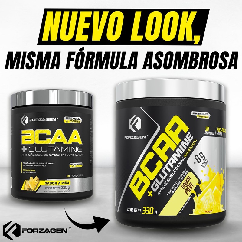 Forzagen Aminoácidos BCAA + Glutamine 8 g de BCAA 2:1:1