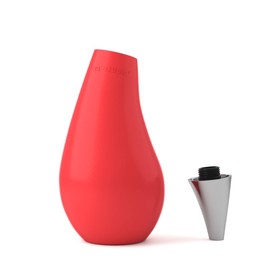 Kitchen Bathroom Squeeze Dish Soap Dispenser Tear Drop Shape with Removable Silver Tip, 7 Oz (2, Red)