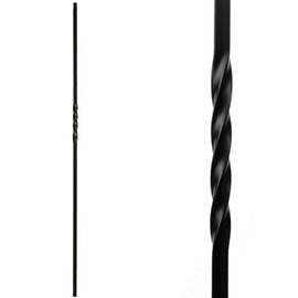 Stair Railing Balusters (Contractor Pack of 10) Single Twist Hollow Stair Iron Balusters (Real Satin Black not Matte) - 1/2" x 44" Tall