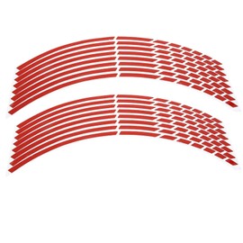 Motorcycle Wheel Rim Stripe Decal, 16pcs Bike Motorcycle 16-18inch Reflective Wheel Strip Stickers Decoration Accessory(red)