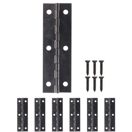 FUXXER® 6 x Antique Hinges Vintage Style Metal Hinges 75x24mm Antique Black
