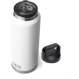 YETI Rambler Bottle Chug, Vaccum Insulated Stainless Steel Bottle with Chug Cap, White, 46 oz (1.4 L)