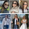 FSMILING 2/4 Retro Oval Sunglasses Women's Vintange Slim Skinny Trendy
