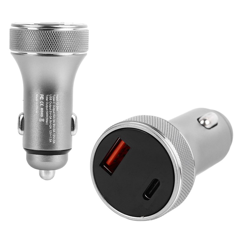 Car Charger Metal Digital Display Short Circuit Protection Fast Charging