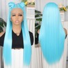 Savanna Hair Wig Light Blue Hair Lace Front Wigs Synthetic