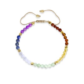 APMGONT Adjustable Natural Crystal Beads Bracelet, Women's Gemstone Bracelet, Women's Yoga Bracelet, Adjustable Crystal Bangles, Natural Crystal Beaded Strands Bracelets for Women, Crystal