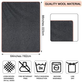 Peryiter 2 Pcs Military Wool Blanket Large 64" x 88" Camping Blanket Survival 3.3 Lbs Each Thick Thermal Washable Emergency Blanket for Outdoors Sporting Events Survival Kits (Gray, Army Green)